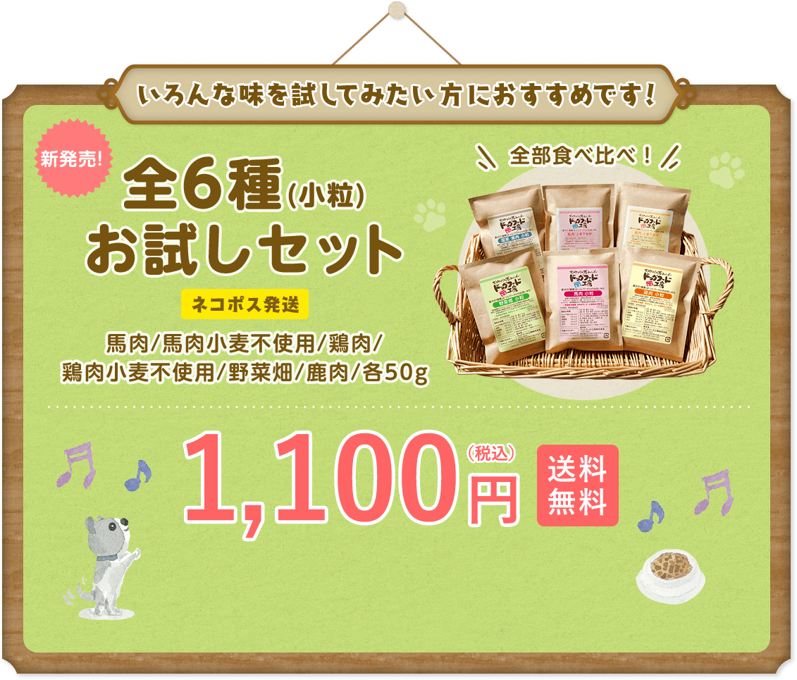 いろんな味を試してみたい方におすすめです！全6種お試しセット（小粒）ネコポス発送