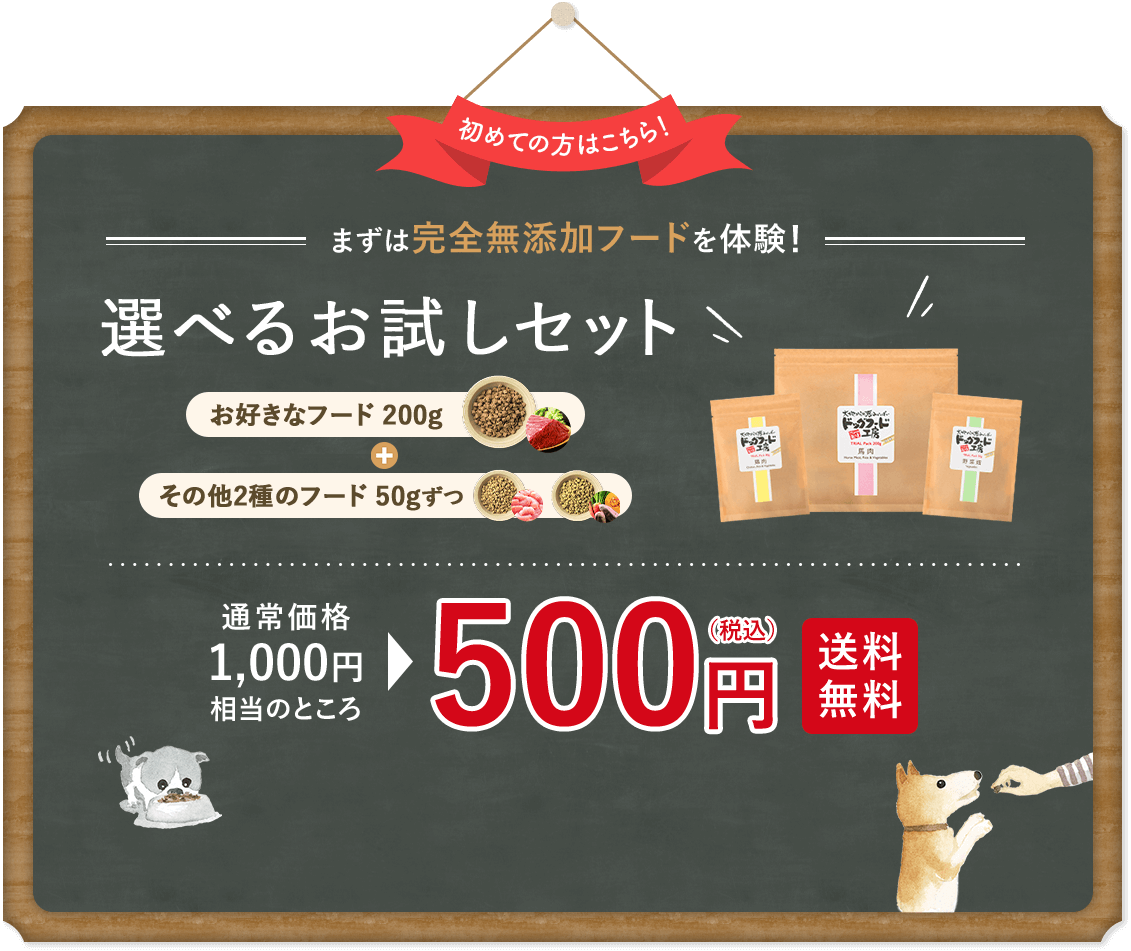 まずは完全無添加フードを体験！お試しセット