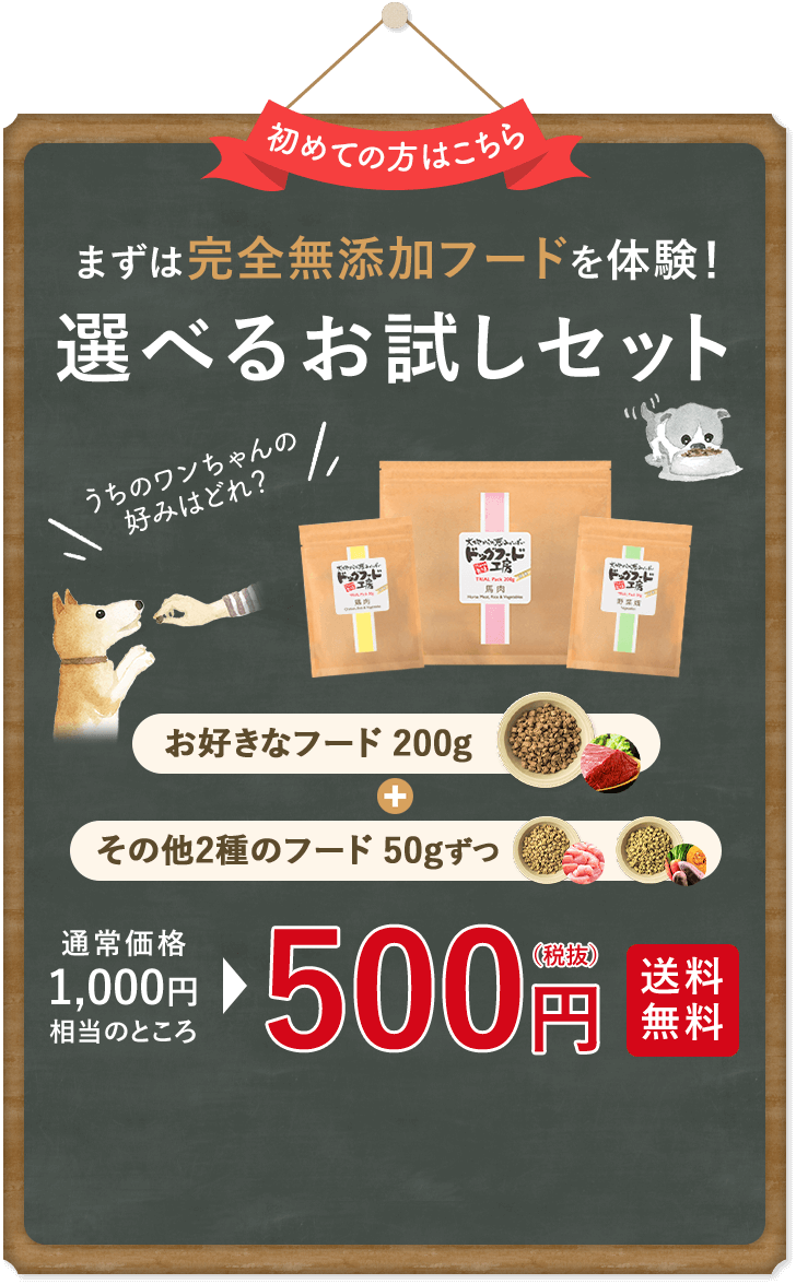 まずは完全無添加フードを体験！お試しセット